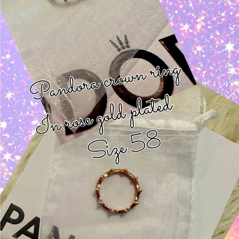 Pandora crown ring in rose gold plated size 58